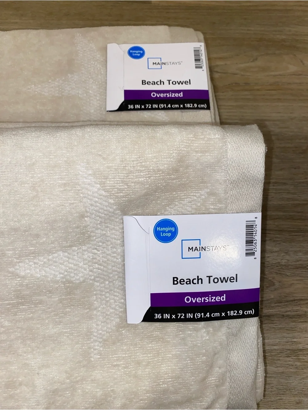 Mainstays Cream and White Star Beach Towel Set